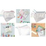djois Reißverschlusstasche ZIPPER Pastell, DIN A3, PVC sortiert, mit verstärkten Fäden, transparent, spritzwasser - 6 Stück (509030)