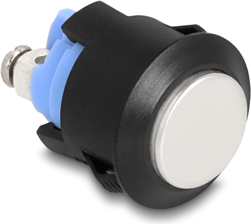 Delock Drucktaster zum Einbau 16mm 2 x Schraubklemme Taster hoch Kunststoff Snap in (22045)