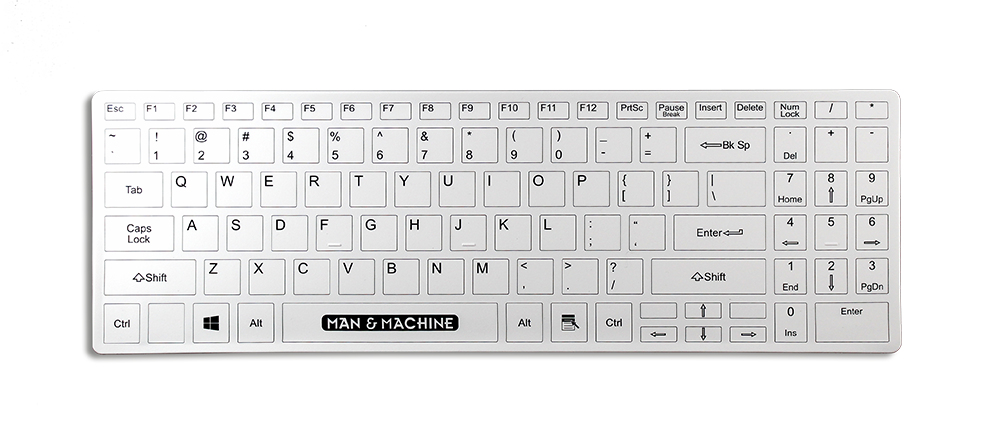 Man-Machine ITs Cool Flat Hygienetastatur 99 Tasten QWERTZ USB Weiß