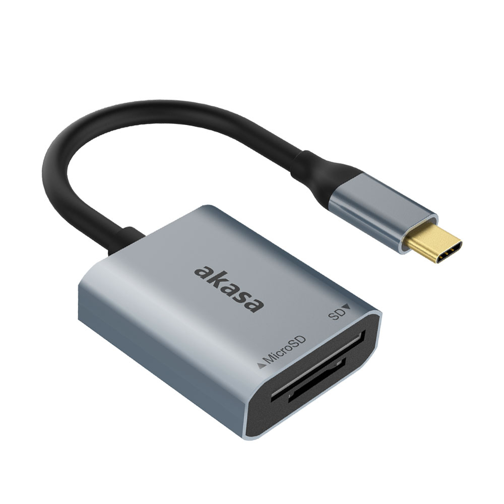 Akasa Kartenleser USB 3.2 Gen1 Type-C Dual Card Silber