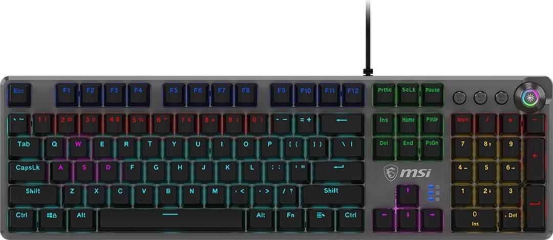 MSI FORGE GK310 Gaming-Tastatur, Mechanisch, RGB, US-Layout (QWERTY) (OS1-8ZA8010-000) (geöffnet)
