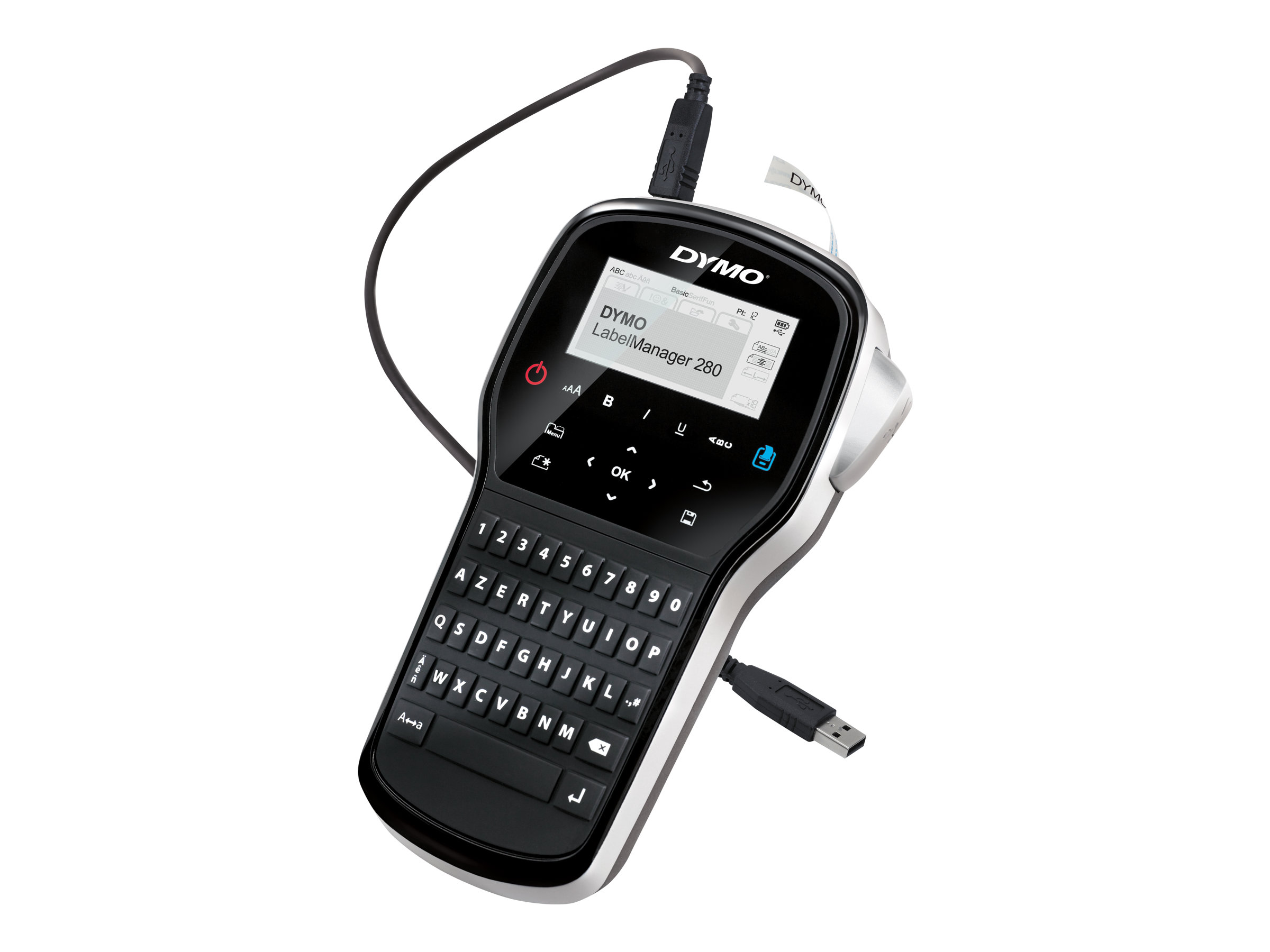DYMO LabelMANAGER 280 AZERTY Beschriftungsgerät Thermotransfer 180 dpi Schwarz, Silber