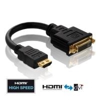 PureLink Basic+ HDMI / DVI Adapterkabel, vergoldet, HDMI St. A / 24+1pol DVI-D Bu., 0,1 m Hochwertiges Adapterkabel zum Anschluss von DVI-Kabeln an Geräte mit HDMI-Buchse (PI060)
