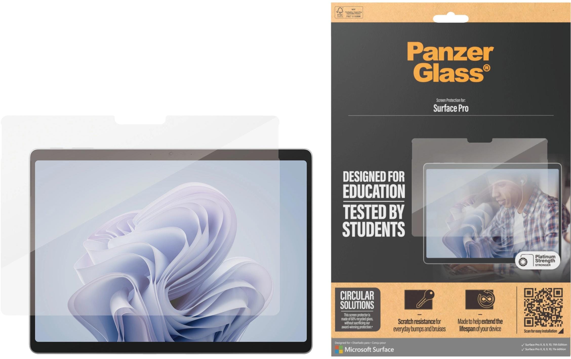 PanzerGlass Ultra Wide Fit Displayschutzfolie Surface Pro X 8 9 10 11 Transparent