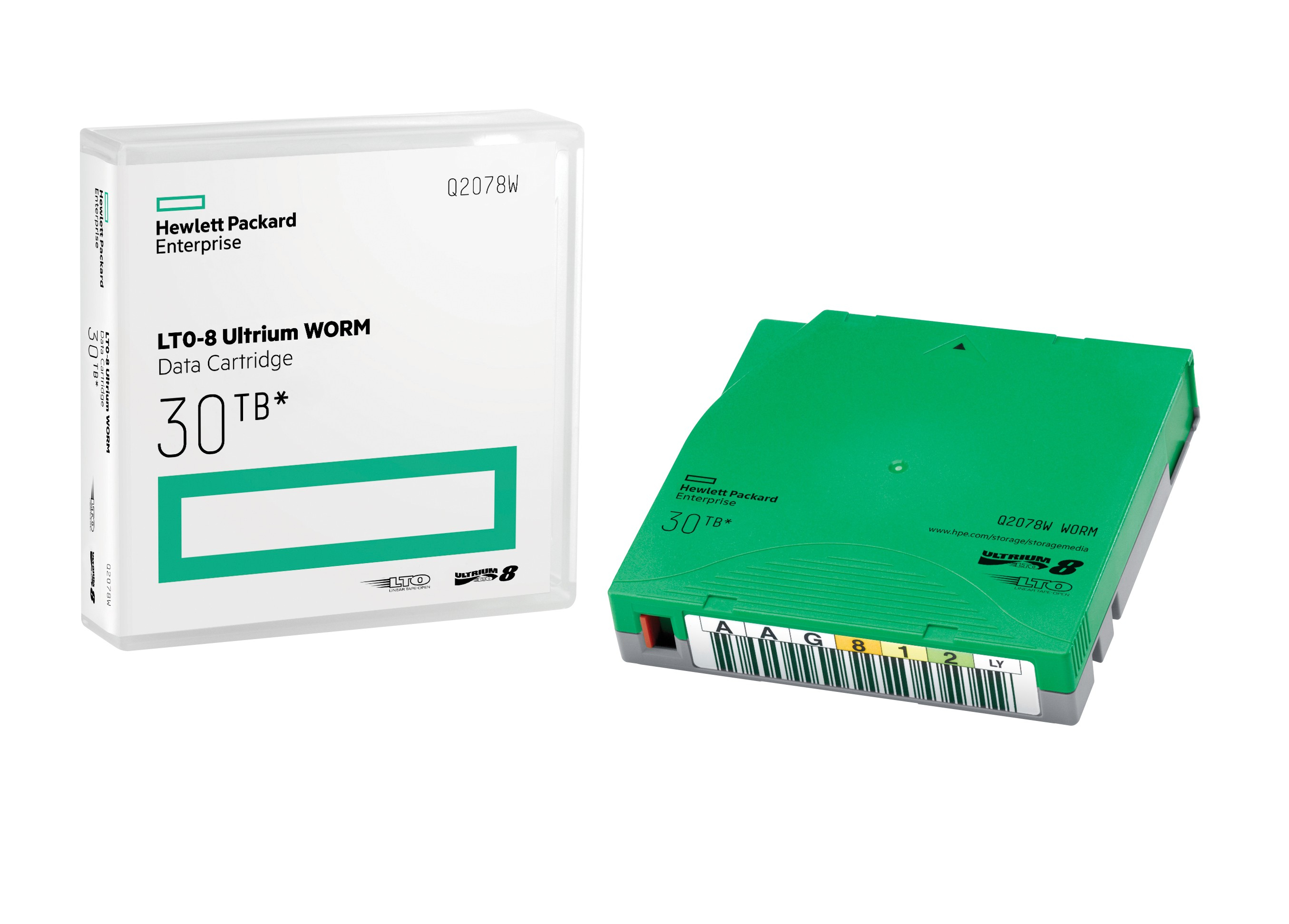 HPE LTO-8 Ultrium 30 TB WORM Data Cartridge Grün