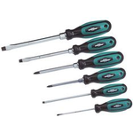 BRÜDER MANNESMANN Schraubendreher-Satz, 6-teilig Klingen aus CV-Stahl, Anti-Rutsch Griffe, Maße: 296 x 140 x - 1 Stück (M11113-6)