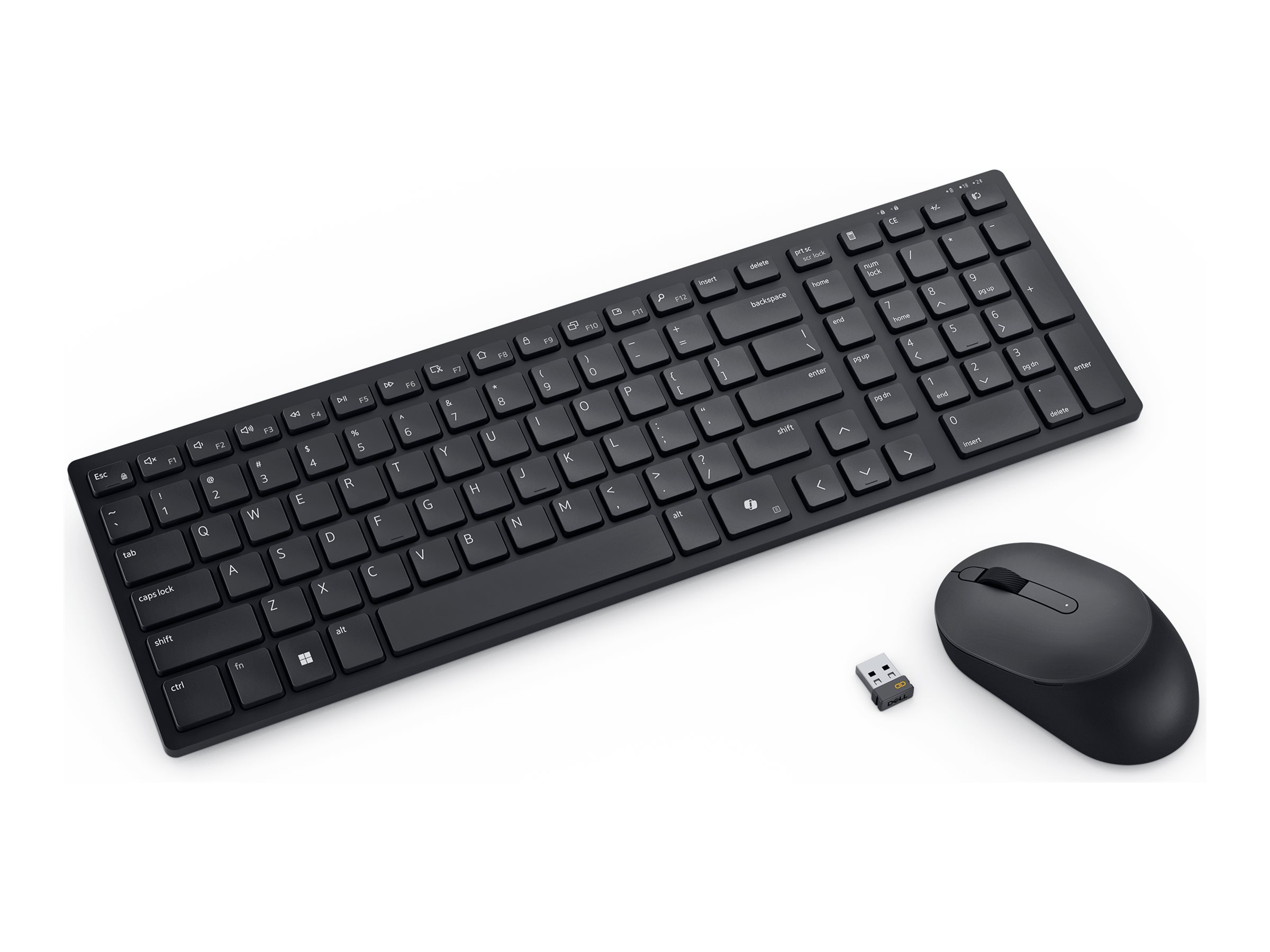 Dell Pro KM555 Tastatur-und-Maus-Set 2.4 GHz Bluetooth 5.1 QWERTY US International Schwarz