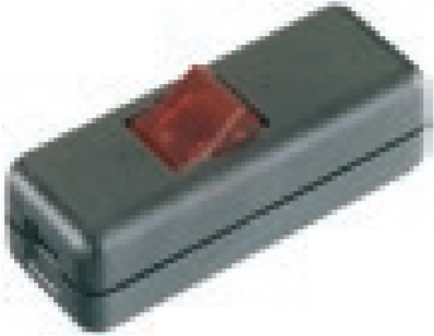 Bachmann 8010 Elektroschalter Wippschalter 2P Schwarz - Rot (924.327)