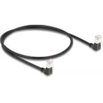 Delock RJ45 Netzwerkkabel Cat.6A S/FTP Slim 90° oben / oben gewinkelt 0,5 m schwarz (80280)