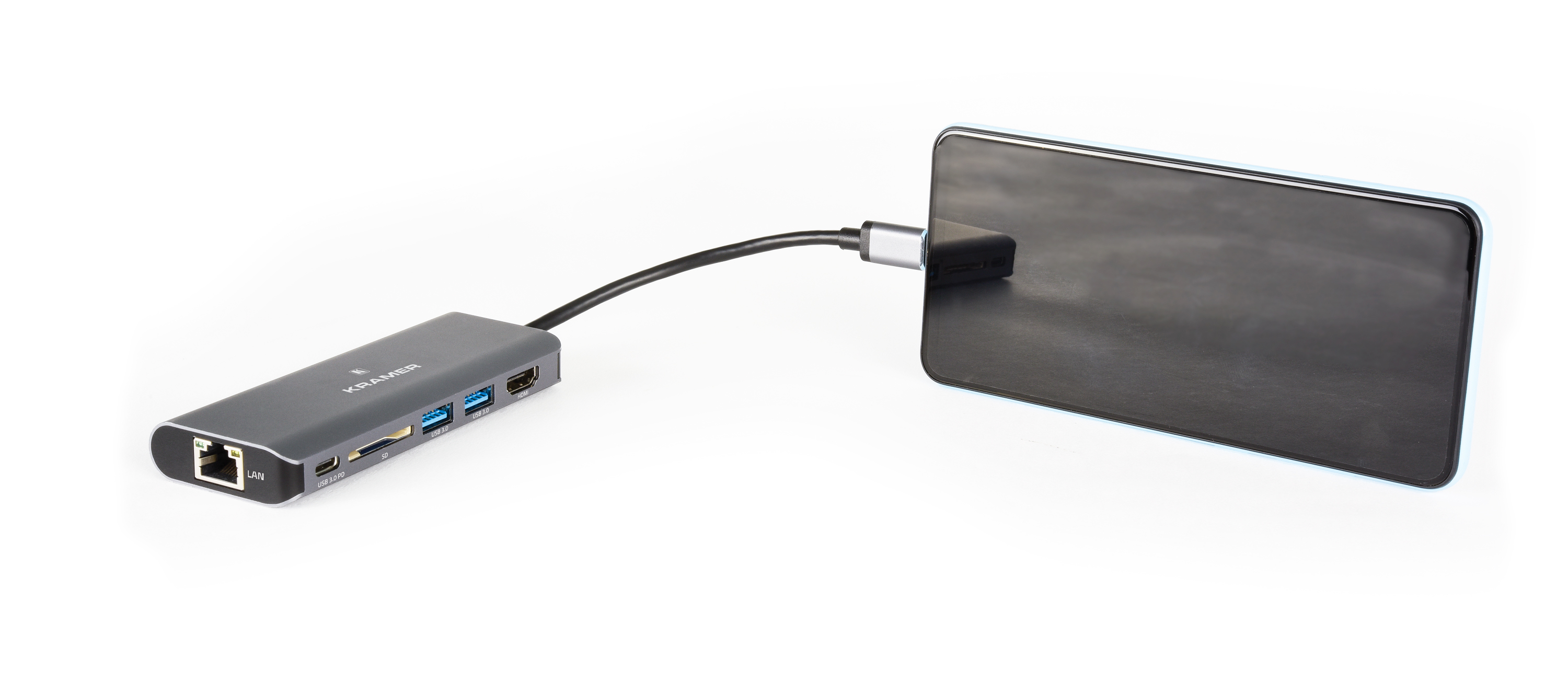 Kramer Electronics KDock-2 USB-C Dockingstation HDMI 1GbE Schwarz, Silber