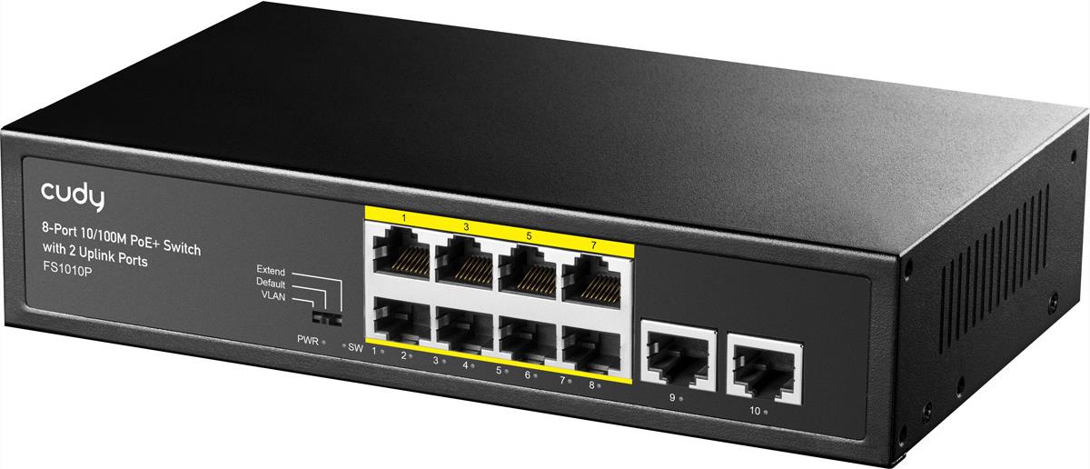 Cudy FS1010P Fast Ethernet PoE Switch 10 Ports Schwarz