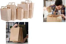 NATURE Star Papier-Tragetaschen, 180 x 80 x 220 mm, braun aus Kraftpapier, 70 g/qm, Tragkraft: 3 kg, - 1 Stück (35565)