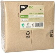 PAPSTAR Bistro-Servietten, 330 x 330 mm, 3-lagig, natur 1/8 Falz, aus recyceltem Tissue, FSC-zertifiziert - 1 Stück (88531)