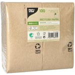 PAPSTAR Bistro-Servietten, 330 x 330 mm, 3-lagig, natur 1/8 Falz, aus recyceltem Tissue, FSC-zertifiziert - 1 Stück (88531)