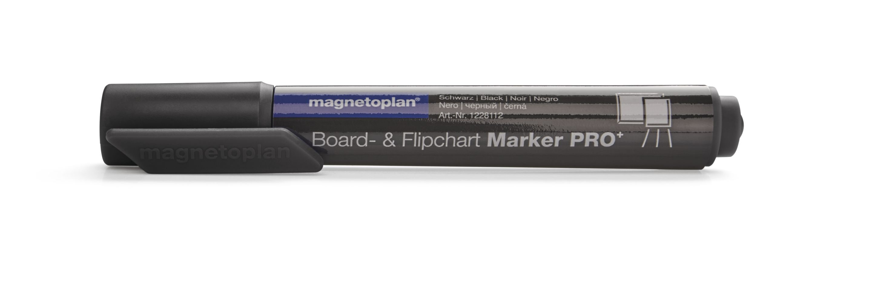 Magnetoplan Pro+ Flipchartmarker Rundspitze 3 mm 4 Stück Schwarz