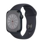 Apple Watch Series 8 (GPS) - 41 mm - Midnight Aluminium - intelligente Uhr mit Sportband - Flouroelastomer - Midnight - Bandgröße: regelmäßig - 32GB - Wi-Fi, Bluetooth - 32 g (MNP53FD/A)