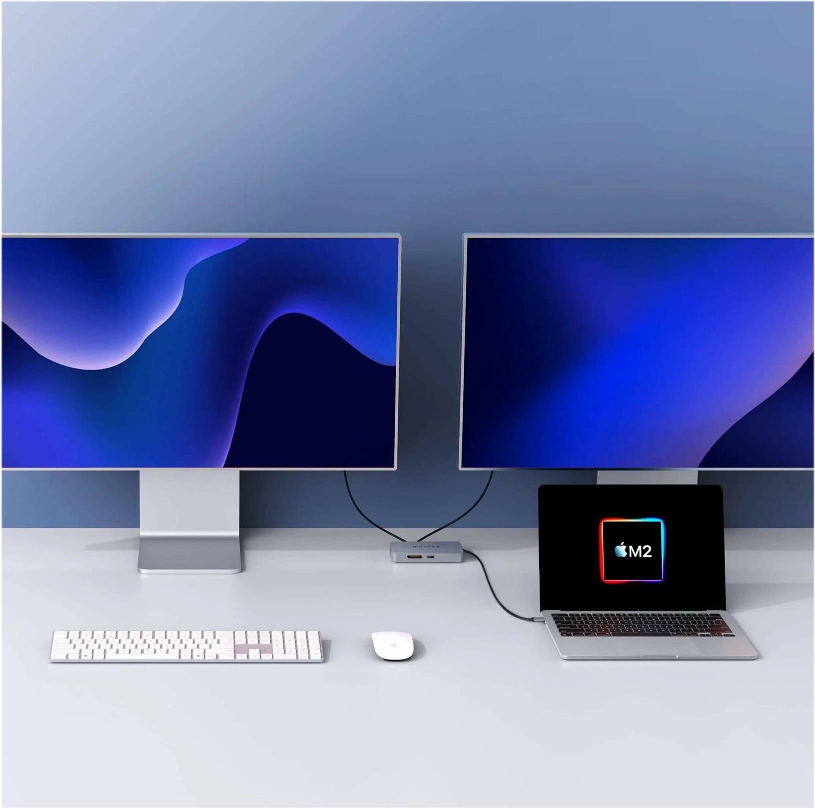 Hyper HyperDrive Duel HDMI 10-in-1 Travel Dock USB-C 100 W Power Delivery Edelstahl