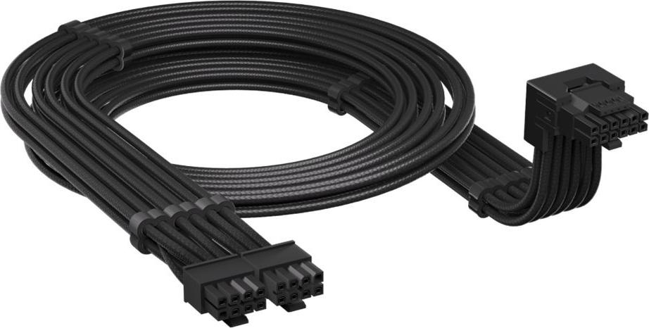 Corsair Right Angled Embossed PCIe 5.1 12V-2x6 Cable, 600W, Type-5, UL1569 16AWG,105°C VW-1, Black Doppel-Typ-5-Anschluss / 650mm (CP-8920350)