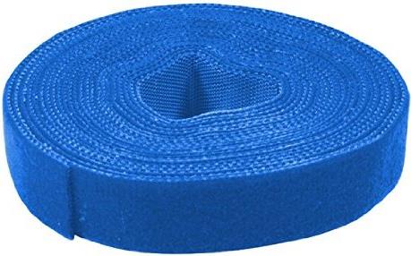LogiLink Klettband, 16 mm x 4 m, blau starke Haftung, zuschneidbar, mehrfach verwendbar - 1 Stück (KAB0053)