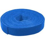 LogiLink Klettband, 16 mm x 4 m, blau starke Haftung, zuschneidbar, mehrfach verwendbar - 1 Stück (KAB0053)