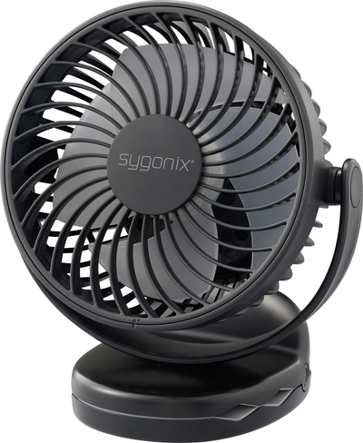 Sygonix Akku-Ventilator 4 W Schwarz (SY-6660684)