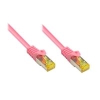 RJ45 Patchkabel mitCat.7 Rohkabel und Rastnasenschutz (RNS®), S/FTP, PiMF, halogenfrei, 600MHz, OFC, magenta, 50m, Good Connections® (8070R-500M)