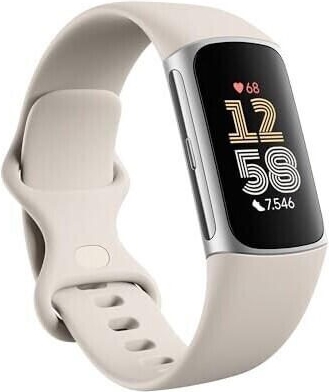 Fitbit Charge 6 AMOLED Aktivitäts-Tracker GPS NFC Beige, Silber