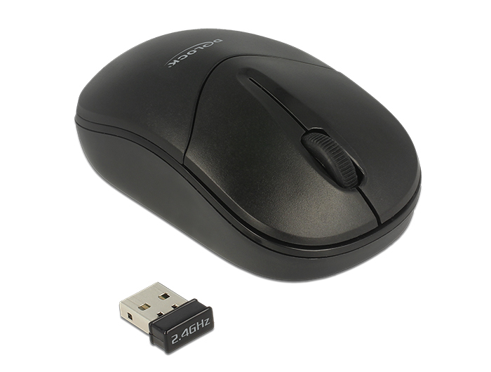 Delock 12494 Optische Mini Maus 2,4 GHz kabellos Schwarz