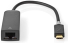 Nedis USB-Netzwerkadapter, USB 3.2 Gen 1 | 1000 Mbps, 0,2m | USB-C™ Stecker | RJ45 Buchse | 0.20 m | Rund | Vergoldet | Verzinntes Kupfer | Anthrazit (CCBW64952AT02)
