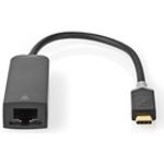 Nedis USB-Netzwerkadapter, USB 3.2 Gen 1 | 1000 Mbps, 0,2m | USB-C™ Stecker | RJ45 Buchse | 0.20 m | Rund | Vergoldet | Verzinntes Kupfer | Anthrazit (CCBW64952AT02)