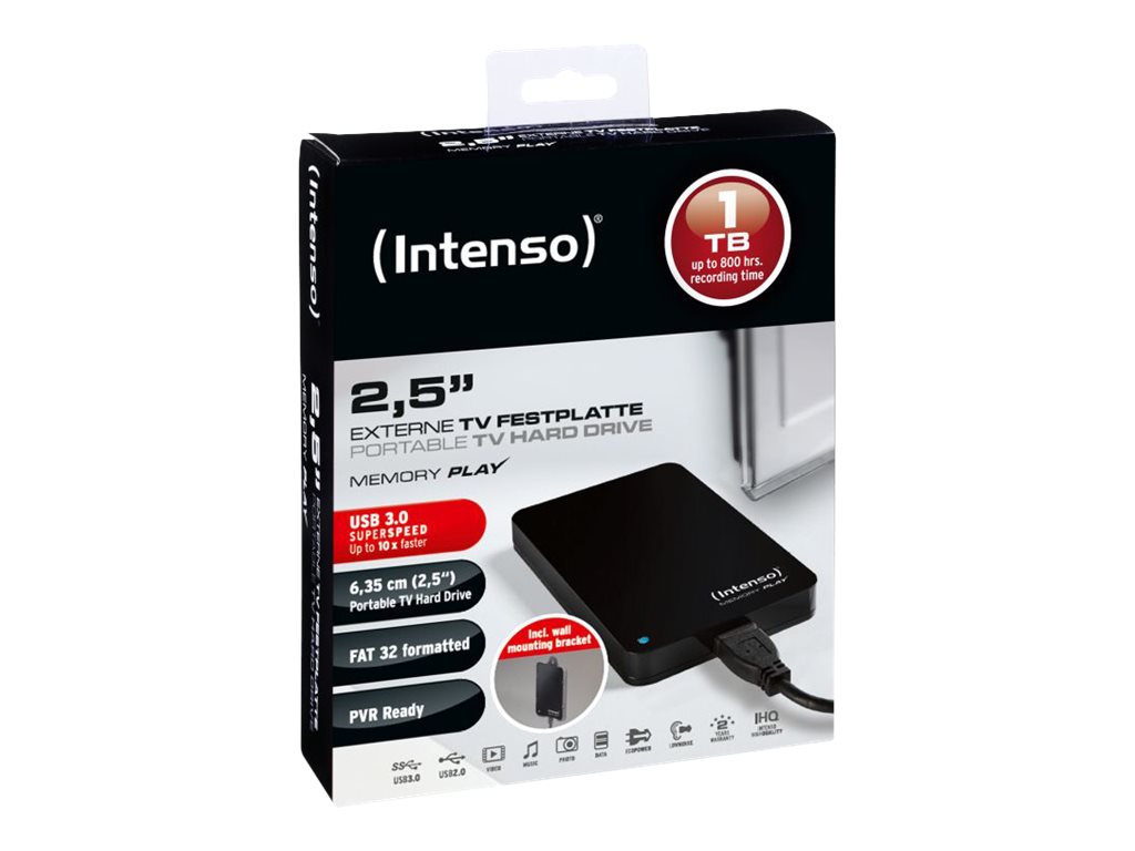 Intenso Memory Play Externe Festplatte 1 TB 2,5" USB 3.0 Schwarz