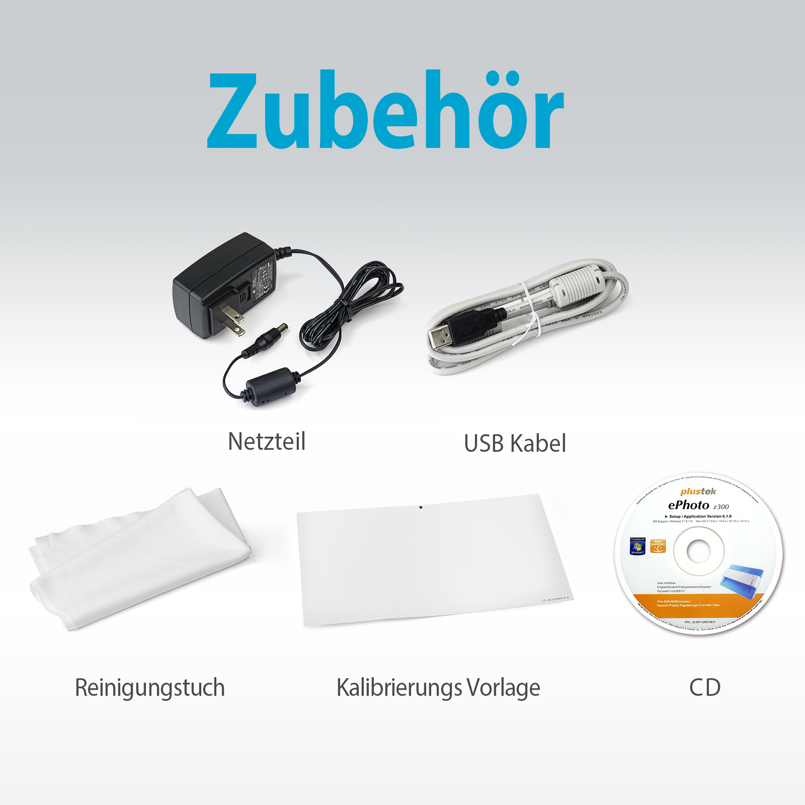 Plustek ePhoto Z300 Fotoscanner 600 DPI A4 USB 2.0 Blau