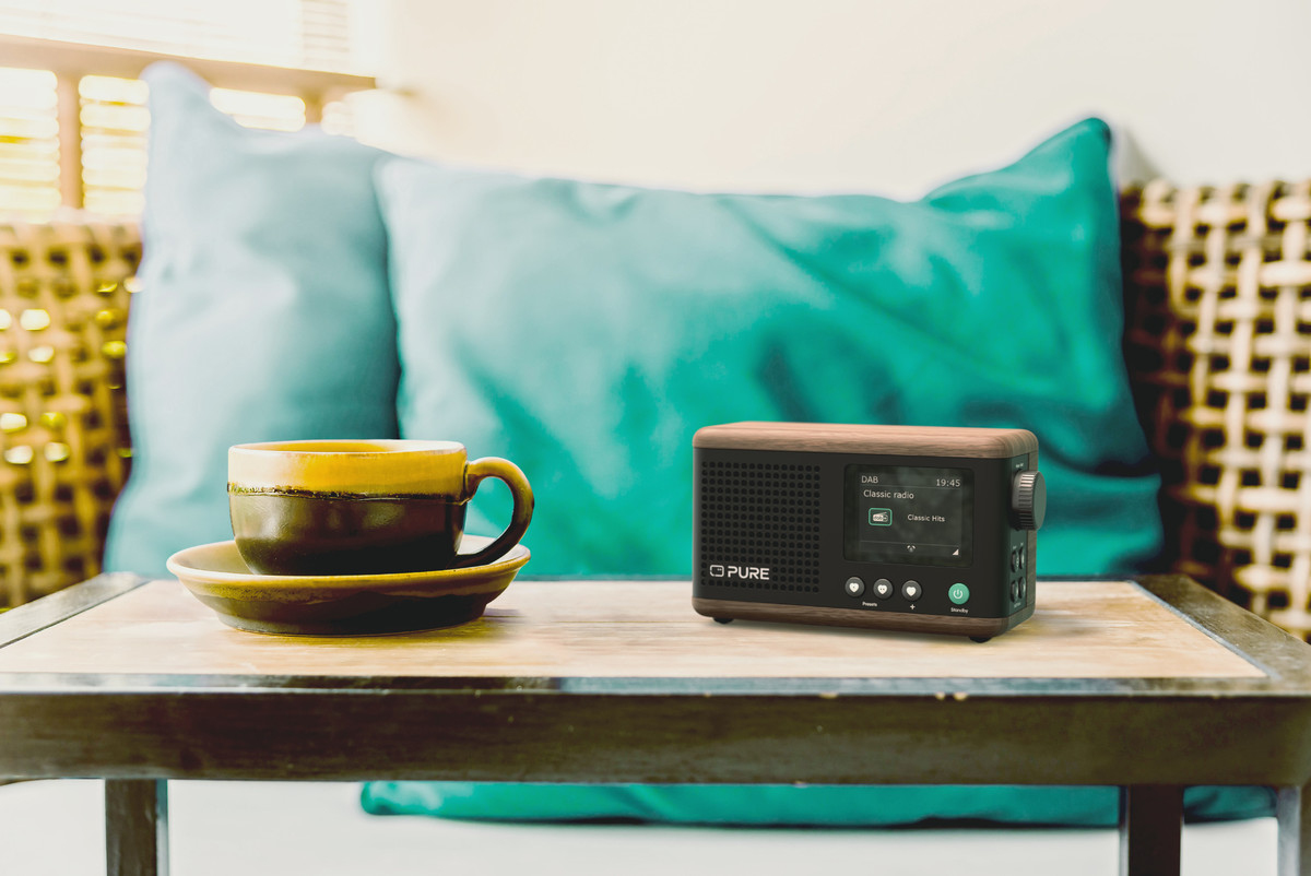 Pure Classic Mini Tischradio DAB+ FM Schwarz, Walnuss