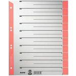 LEITZ Trennblätter, A4 Überbreite, Karftkarton 230g/qm, rot aus grauem Karton mit roten Taben, Blanko-Registertaben (1652-00-25)