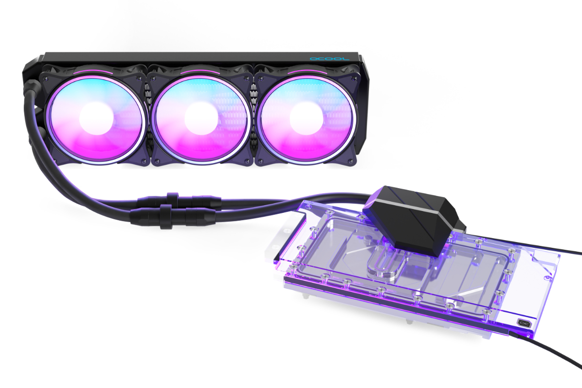 Alphacool Eiswolf 2 AIO 360mm All-in-One-Flüssigkeitskühler Schwarz, Transparent