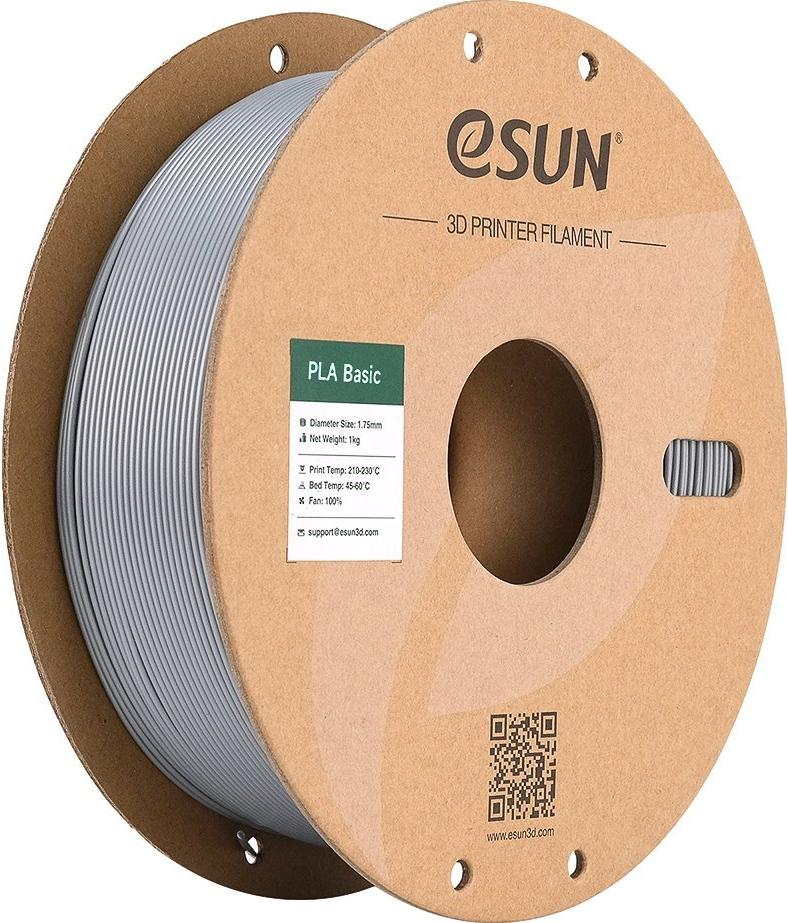 PLA BASIC 1,75mm SILVER 1kg ESUN 3D FILAMENT (PLA-BASIC175S1P1)