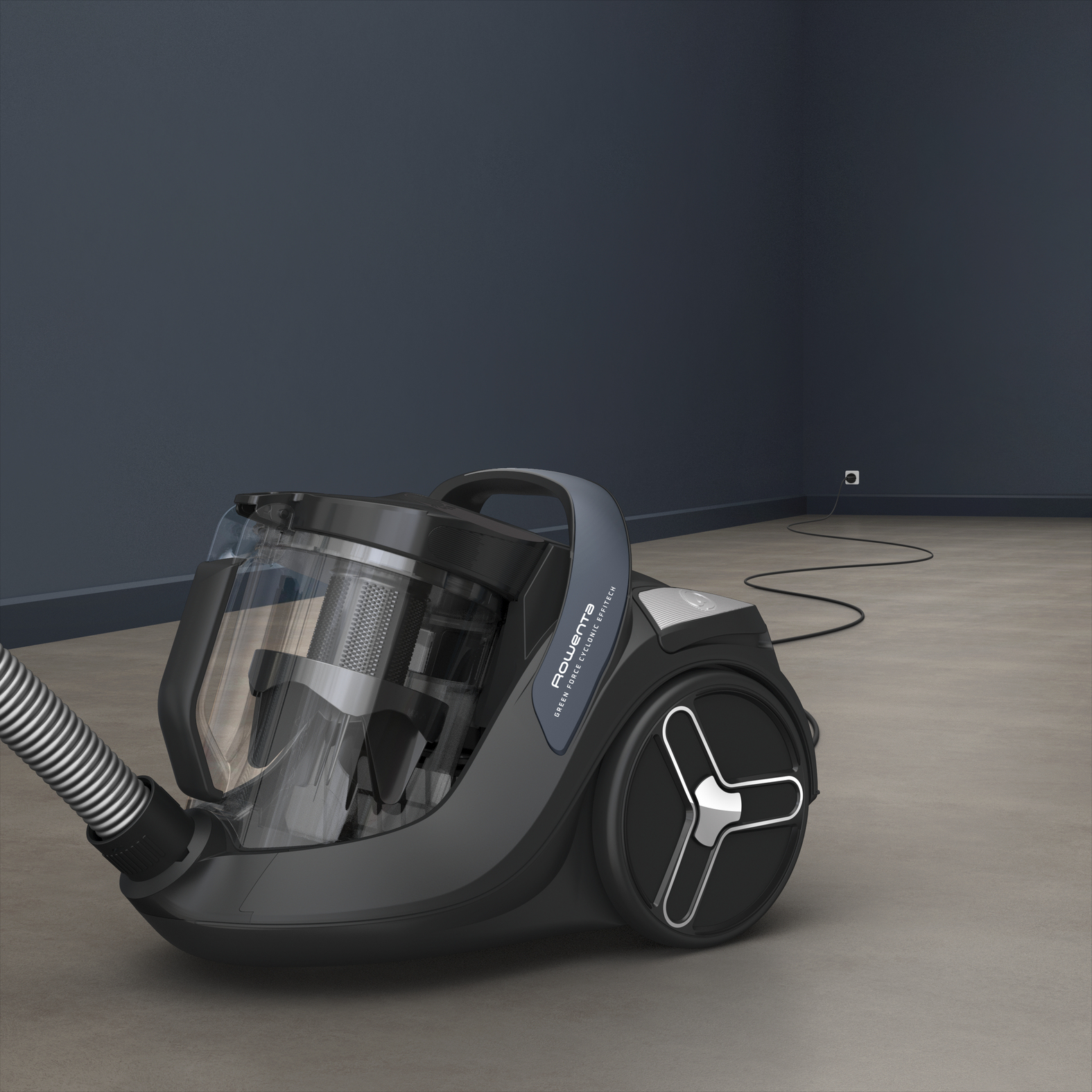 Rowenta Green Force Cyclonic Effitech RO7C36 Beutelloser Zylinderstaubsauger 500 W 2,5 l Schwarz, Grün, Grau