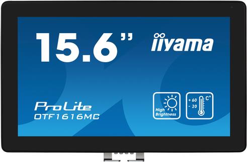 iiyama OTF1616MC-B1 Signage-Display Digital Signage Flachbildschirm 39,6 cm (15.6") LCD 1100 cd/m² Full HD Schwarz Touchscreen (OTF1616MC-B1)