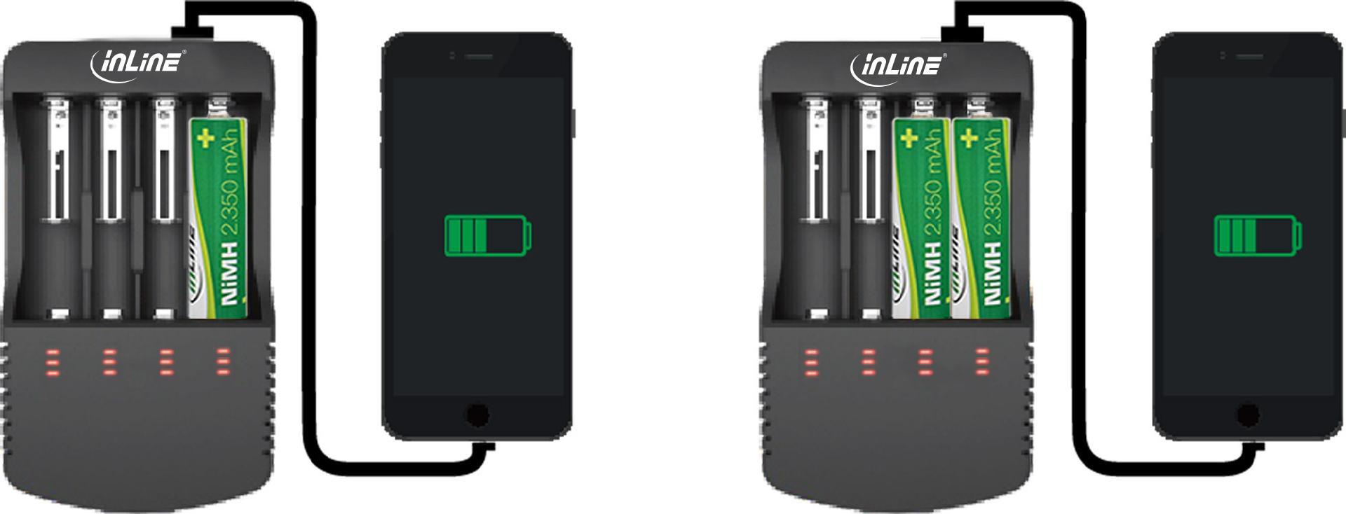InLine 01287L Batterieladegerät 12 W Schwarz