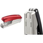 LEITZ Heftgerät Nexxt 5500, Heftleistung: 30 Blatt, rot Einlegetiefe: 60 mm, für Heftklammern 24-6 oder 26-6 (5500-00-25)