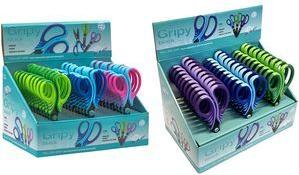 WEDO Bastelschere Gripy black, rund, Länge: 130 mm, 30er Display, für Rechtshänder, aus rostfreiem Edelstahl, - 30 Stück (731 699)