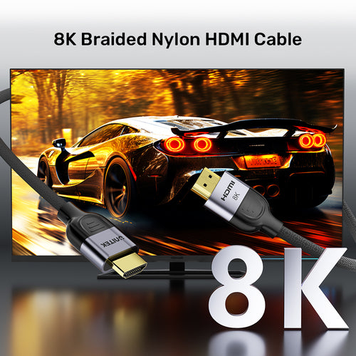 Unitek HDMI-Kabel 2.1 8K 48 Gbit/s 2 m Grau/Schwarz