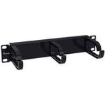 Equip Kabeldurchführung 10" 1HE 3x Plastikringe schwarz (327341)