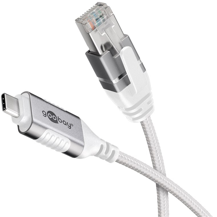 Goobay 74387 Ethernet-Kabel USB-C 3.1 auf RJ45 2 m Weiß