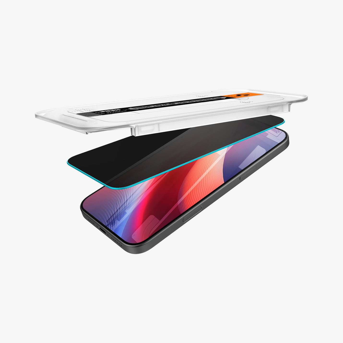 Spigen GLAS.tR EZ Fit 6,9" Privacy Displayschutzfolie Transparent