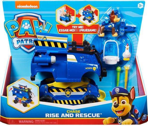 PAW Patrol Chases Rise and Rescue verwandelbares Spielzeugauto mit Actionfiguren und Zubehö (6063637)