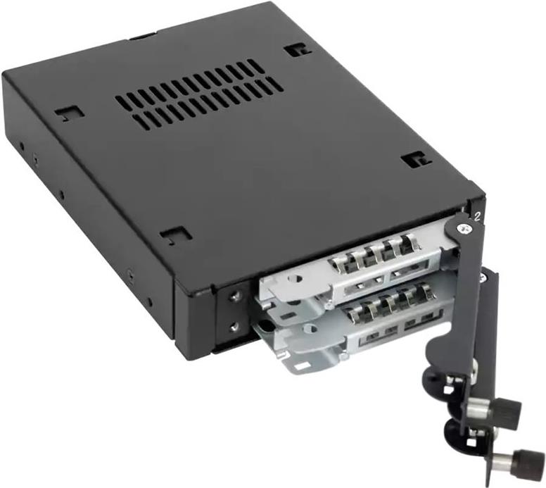 ICY DOCK ToughArmor EX MB492SKL-B Wechselrahmen 2x 2,5" SATA/SAS für 1x 3,5" Schwarz