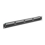 Wentronic Goobay CAT 5e 48,30cm (19")  Patch Panel, 24 Port, Schwarz - UTP ungeschirmt, Schwarz (93865)