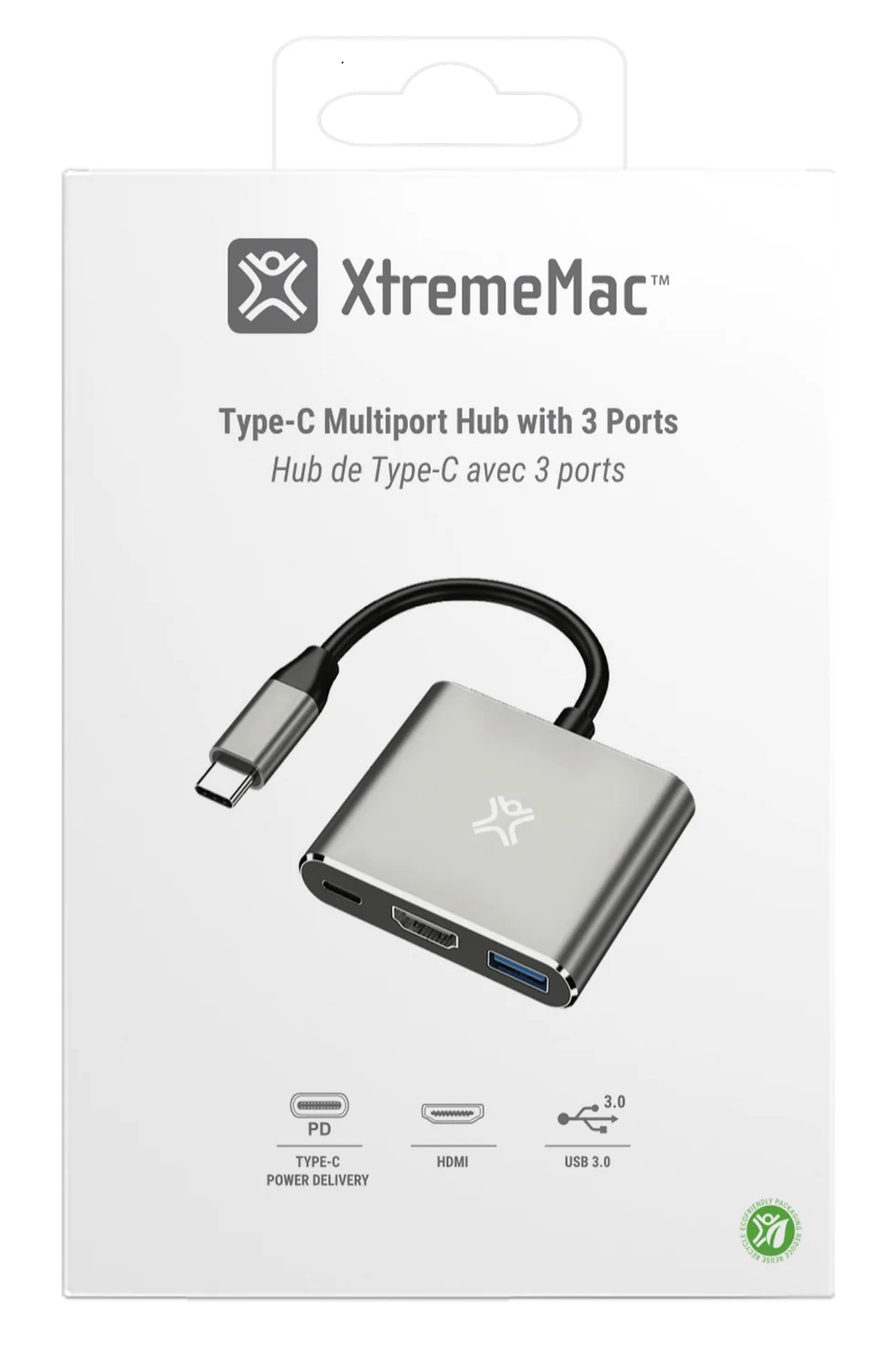 XtremeMac XWH-HUB3-13 Dockingstation USB Typ-C HDMI Silber