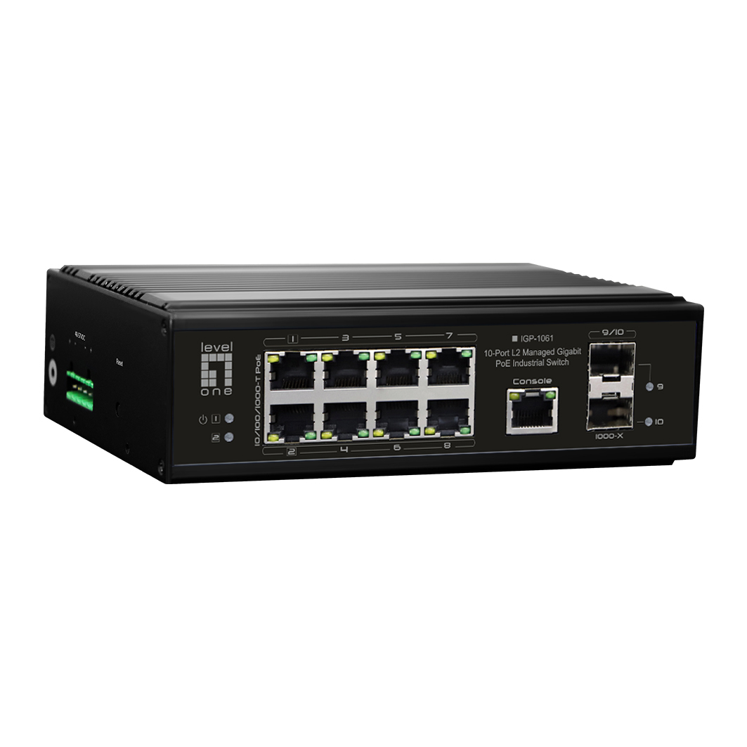 LevelOne IGP-1061 Managed Switch 10 Port Gigabit PoE Schwarz